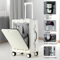 USB TYPE C Luggage Hand Carry Travel Luggage Bag Carry on Luggage Business Style Trolley Suitcase