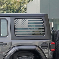 2PCS Rear Window American Flag Decal for Jeep Wrangler JL JLU 2018-2025 Precut Back Side Window USA