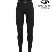Icebreaker Oasis BF200 女款保暖貼身長褲/美麗諾羊毛保暖褲/內搭褲 104383 001 黑