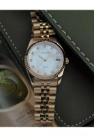 Aries Gold Aries Gold White Dial Gold Stainless Steel Strap Women Watch B 1069 RG-MP