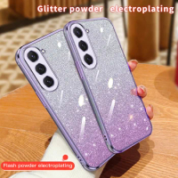 Luxury Gradient Glitter Bling Plating Case For Samsung Galaxy S24 Plus S23FE S22 Ultra S21 S20 S10 S9 Note20 Soft Silicone Cover