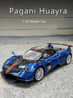 1:18 Pagani Huayra ล้อแม็กรถยนต์รุ่นจำลองเสียงและแสงดึงกลับรถของเล่นโลหะรถสปอร์ตเด็กคอลเลกชันเครื่องประดับของขวัญ