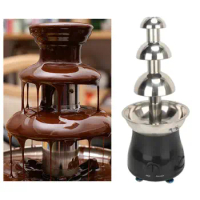 Stainless Steel 4-tier Chocolate Fondue Fountain Maker for Christmas Plug-UK