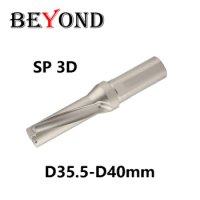 BEYOND SP 3D 35.5-40mm CNC Violent Drilling 35 36 37 38 39 40 mm Quick U Drill Tool Bar Lathe Flat Bottom Shank Water Spray Bit