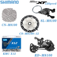SHIMANO DEORE XT M8100 1X12Speed Groupset SL-M8100-R and RD-M8100-SGS Rear Derailleur 10-51T Cassette CN/KMC Chain Original