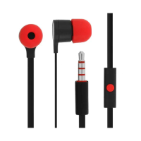 【HTC 2入組】聆悅 MAX300 立體聲原廠扁線入耳式耳機 黑紅(台灣原廠公司貨-密封袋裝)