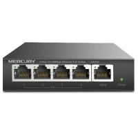 5 ports 4 poe 43W 100Mbps data Switch IEEE802.3af/at PoE suit for all kind of poe camera or AP Network Switches Plug&amp;Play, S105P