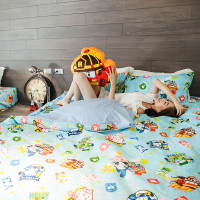 床包 / 單人【波力救援小英雄-藍】含一件枕套，韓國可愛卡通，磨毛多工法處理，戀家小舖台灣製