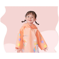 【KOCOTREE】商檢合格 2024新款 粉獨角獸 拉鍊款 兒童環保無毒EVA雨衣(童趣圖案 兒童雨衣 帶書包位)