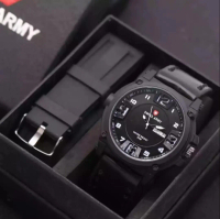 { BISA COD } Jam Tangan Pria Swiss Army Fitul Tanggal Hari Tali Kulit Free / dapat tali cadangan ata