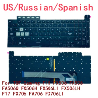 New US Russian Spanish RGB Keyboard For ASUS TUF Gaming F15 FX506 FA506 FA506Q FX506H FX506LI FX506LH F17 FX706 FA706 FX706LI