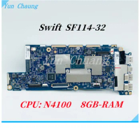 17891-1M 448.0E604.001M Mainboard For Acer Swift SF114-32 laptop motherboard NBGXU1100J With N4100 CPU 8GB-RAM 100% test work