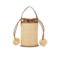 AJIDOU casual fashion woven diagonal span bucket bag