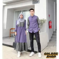 Goldie Shop Muslim Couple Gamis Kombi Houndstooth 9WARNA / Baju Pasangan Couple Muslimah / Pakaian K