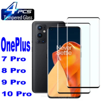 1/4 Pcs 3D Curved Ultrasonic Fingerprint Tempered Glass For Oneplus 7Pro 8Pro 9Pro 10Pro Screen Protector Glass Film