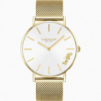 【COACH】COACH手錶型號CH00073(白色錶面金色錶殼金色米蘭錶帶款)