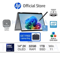 Laptop HP OmniBook X Flip 2-in-1 Intel Core Ultra 7 Intel Graphics 32GB RAM 1TB SSD Touchscreen Silv