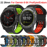 22 26mm Quick Release Silicone Smart Watch Band For Garmin Fenix 7 7X Epix 6 6X Pro 5 5X Plus 3 3HR Enduro Wristband Correa