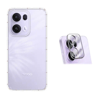 【RedMoon】OPPO Reno13 Pro / Reno13 / Reno13 F 5G 手機殼貼2件組 空壓殼鏡頭增高版+3D全包鏡頭貼