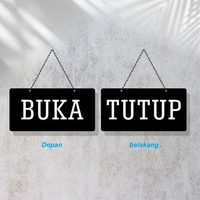 BUKA TUTUP Signed Akrilik DEPAN BELAKANG Murah | Hiasan Akrilik buka tutup gantung depan belakang Hi