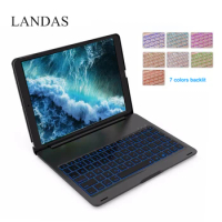 Landas Case With Keyboard For iPad Pro 10.5 Smart Keyboard Cover Aluminum alloy Bluetooth Backlit Keyboards Wireless For iPad PC