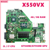 X550VX With i5/i7 CPU 4G/8G-RAM GT940M/GTX950M GPU Mainboard For ASUS X550VX FX50V K550VX X550VXK X550V K550N Laptop Motherboard