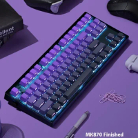 Abdominal spirit MK870 wireless mechanical keyboard purple gas carved from the east to the side of the finished product viper