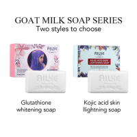 AILKE Whitening Lighting Handmade Foaming Soap For Face Body Wash Kojic Acid Glutathione Goat Milk Women Facial Skin Care Gift