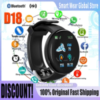 Smart Watch D18 Men Blood Pressure Smartwatch Waterproof Women Heart Rate Monitor Fitness Tracker Watch Sport For Android IOS