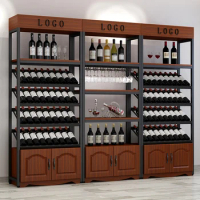 Wine Cabinet Home Wine Rack Bar Floor Cabinet Storage Wrought Iron Display Rack Liquor Rack Wine Rack