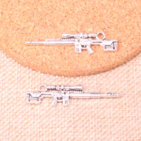 10pcs Sniper Rifle Gun Charms Metal Pendants for Bracelet and Necklace Jewelry DIY Handmade 8*42mm