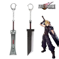 Game Final Fantasy Keychain Cloud Strife Buster Sword Keyring Men Metal Zack Knife Key Chains Cosplay Llaveros chaveiro Souvenir