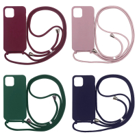 LOYALTY iPhone14/14Plus/14Pro/14ProMax純色矽膠背帶掛繩手機殼(戶外露營登山必備掛繩斜背手機殼 5色)