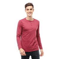 Hamlin Jack T-Shirt Atasan Kasual Kaos Polos Pria Model Kancing Lengan Panjang Material Cotton ORIGI