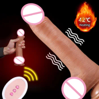 220MM Wireless Remote Dildo Vibrator Heating Realistic Penis Dick Sex Toy For Women Lesbian Female Masturbate Vibrating Dildo