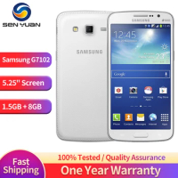 Original Samsung Galaxy Grand 2 G7102 3G Mobile Phone Dual SIM 5.25'' 1.5GB RAM 8GB ROM CellPhone GPS 8MP Quad Core Smartphone