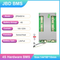 JBD BMS Lifepo4 Protection Circuit Board BMS 4S 12V With Drop Protection Optional Heating and Series Connection 50A 100A 120A