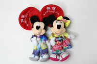 大賀屋 米奇 米妮 和服 玩偶 娃娃 吊飾 布偶 米老鼠 美妮 迪士尼 Disney 正版 J00020014-15