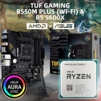 ASUS TUF B550M PLUS WIFI II Motherboard+AMD Ryzen 5 5600X Processor R5 5600X CPU 3.7GHz 6-Core 12-Thread 7NM AM4 Desktop Gamer