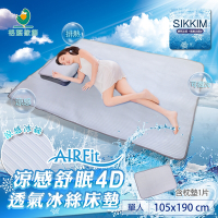 【格藍傢飾】涼感舒眠4D透氣5mm冰絲床墊(含枕墊X1)- 單人