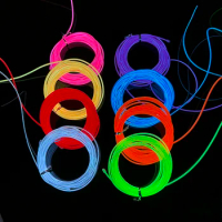Neon Light LED EL Wire 5/3/1M Glowing Electroluminescent Wire for Party/Birthday/Halloween Decorations Props Glowing in Dark