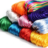 20M/Roll 1.5-2-2.5mm Chinese Knot Thread Rope Nylon Cord Braided Macrame Rattail Satin String For Jewelry Bracelet Beading Line
