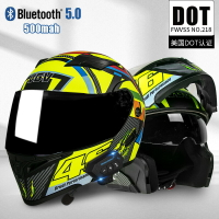 3C認證雙鏡片藍牙揭面盔VGV摩托車頭盔機車男女四季跨境DOT全盔
