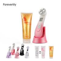 VIP Dropshipping RF EMS Skin Tightening Device Face Neck Skin Lifting Hydrating Massage Gel LED Photon Rejuvenation Machine Kit