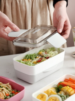 雙層飯盒便當盒上班族日式學生分格餐盒健身餐減脂餐微波爐可加熱