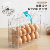 雞蛋盒 雞蛋收納盒 冰箱收納PET自動翻轉雞蛋盒冰箱雞蛋收納盒三層透明雞蛋盒【AD8955】