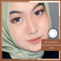Softlens Airy Charcoal Nude Beige Olive Diameter 15mm Normal Minus Softlens Viral Elcoco [FREE TEMPA