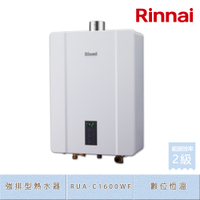 林內牌 RUA-C1600WF(NG1/FE式) 屋內型16L數位恆溫強制排氣熱水器 天然
