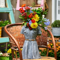 牛仔長裙水泥大花盆創意擺件家居飾品個性客廳陽臺庭院花園裝飾品