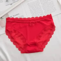 CELANA DALAM WANITA SEXY TRANSPARAN CELANA DALAM PINGGANG RENDAH C208 L Merah